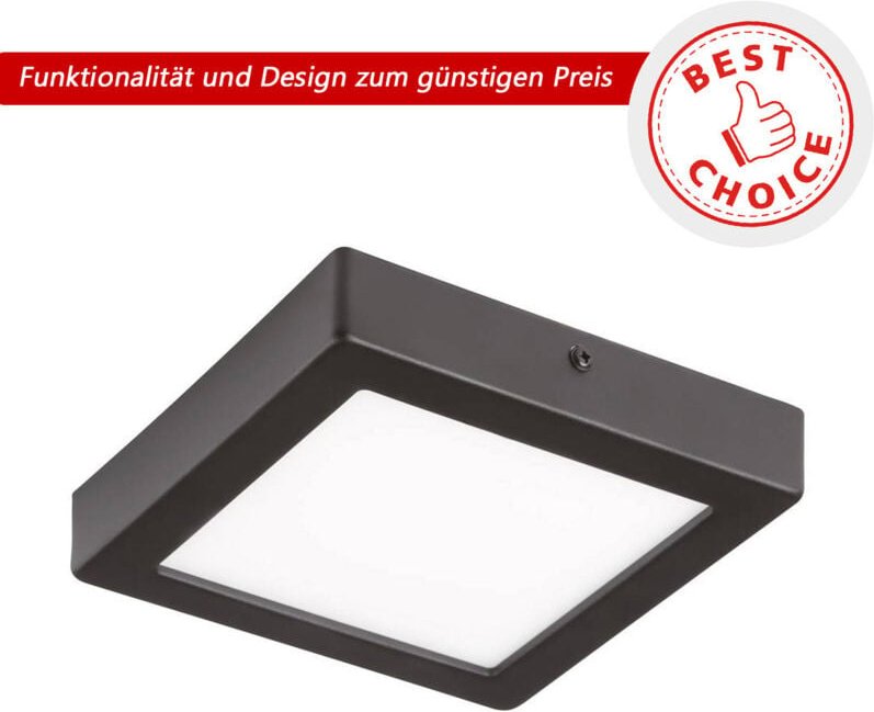 Eglo - led Deckenleuchte Idun schwarz 17 x 17 cm neutralweiß Deckenlampen & Kronleuchter