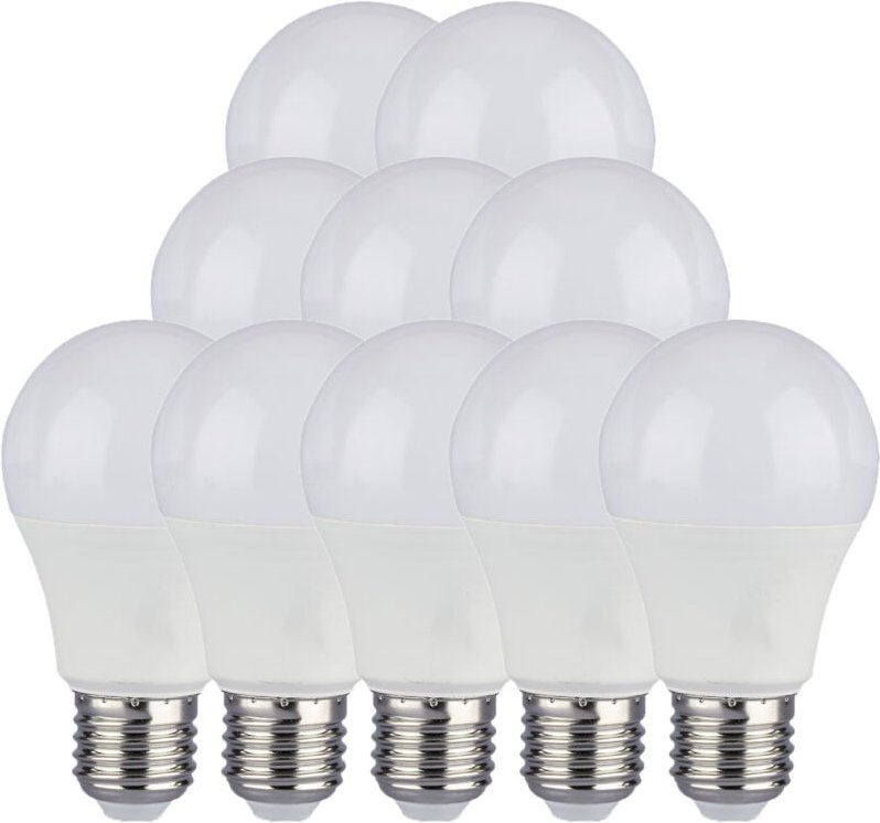 V-TAC LED-Glühbirne GLS - E27-Fassung - IP20 - Weiß - 10,5W - 1055 Lumen - 4000K - 10er-Pack