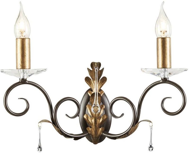 Amarilli - 2 Light Indoor Candle Wandleuchte Gold, Floral Leaves Design, E14 - Elstead