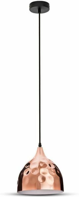 Retro Hänge Lampe Pendel Wohnraum Decken Fluter Hammerschlag Optik Strahler rose-gold V-tac 3715