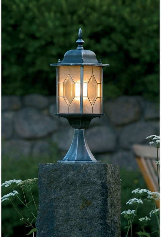 Konstsmide - led Sockelleuchte Laterne außen im Landhausstil, schwarz, Höhe 51cm