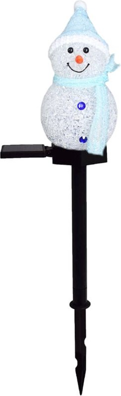 Blaue, wasserdichte, solarbetriebene Weihnachtslichter in Schneemannform aus Kunststoff für die Außendekoration in Garte...