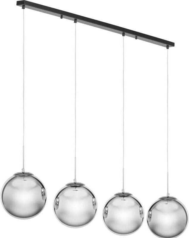 Uniprodo - Pendelleuchte 4 Leuchtmittel E27 40 w Rauchglas Hängelampe Hängeleuchte