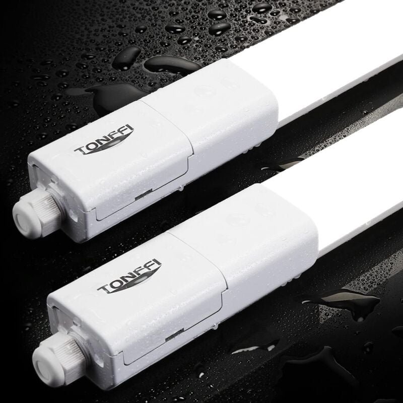 Thumbnail - 2 Stück Feuchtraumleuchte led 115cm, 36W 4320LM led Deckenleuchte Röhre, Verknüpfbar Werkstattlampe IP65 Wasserfest Leuc...