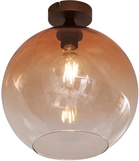 Thumbnail - Art-Deco-Deckenleuchte Dunkelbronze mit braunem Glas - Sandra