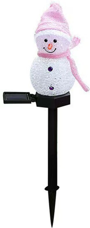 Solarbetriebene Schneemann-Lichterkette für den Außenbereich, Schneemann-Weihnachtsmann-Solar-Ornament