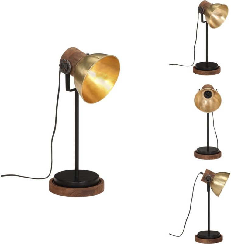 Schreibtischlampe 25 W Antik-Messing 17x17x50 cm E27 - Tischleuchte - Industrielampen - Vintage Schreibtischlampe - Mang...