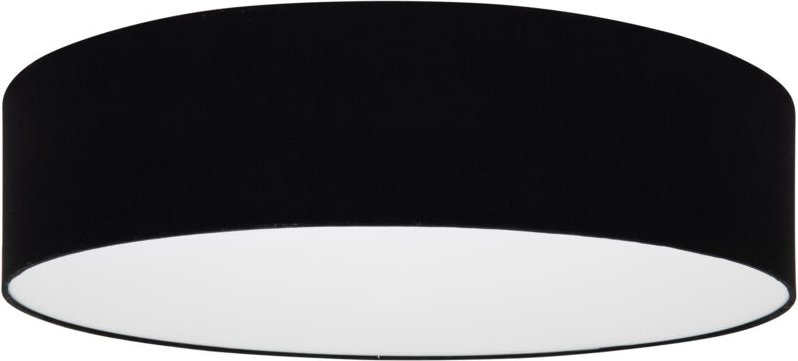 Schwarze Deckenleuchte 50 cm TONDO Stoffschirm Plexiglas E27