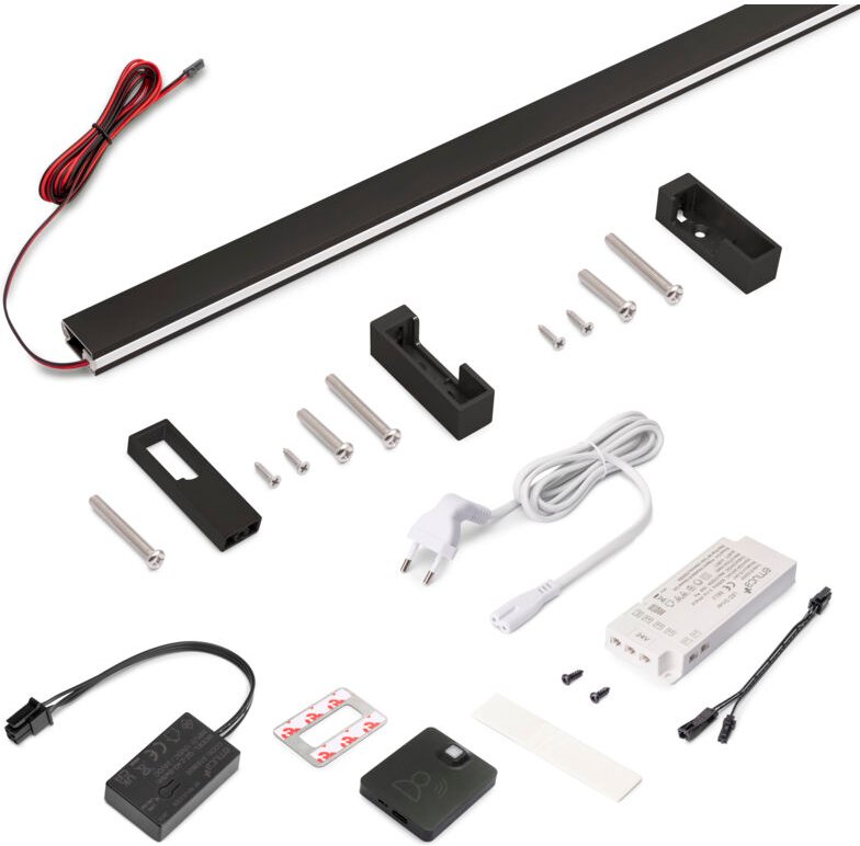 Emuca Schrankstangenset Luxe, LED-Streifen 4,5x8 Neonlynx V, RF-Bewegungssensor Smart und Smart-Konverter (24V DC), Läng...