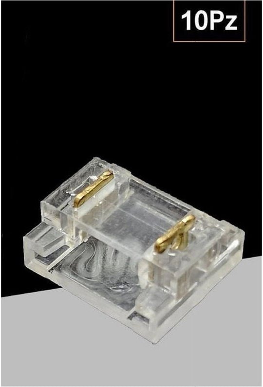 Thumbnail - Trade Shop Traesio - Trade Shop - kit 10PZ trasparente lineare für strip led 2 pin 8MM CN8MM-D -