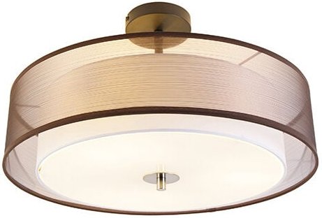 Smarte Deckenleuchte braun mit Weiß 50 cm 3-flammig inkl. 3 Wifi A60 - Drum Duo