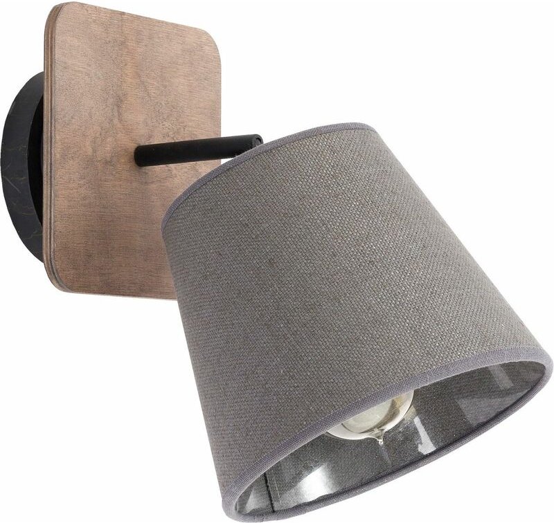Wandleuchte AWINION in Grau Stoffschirm