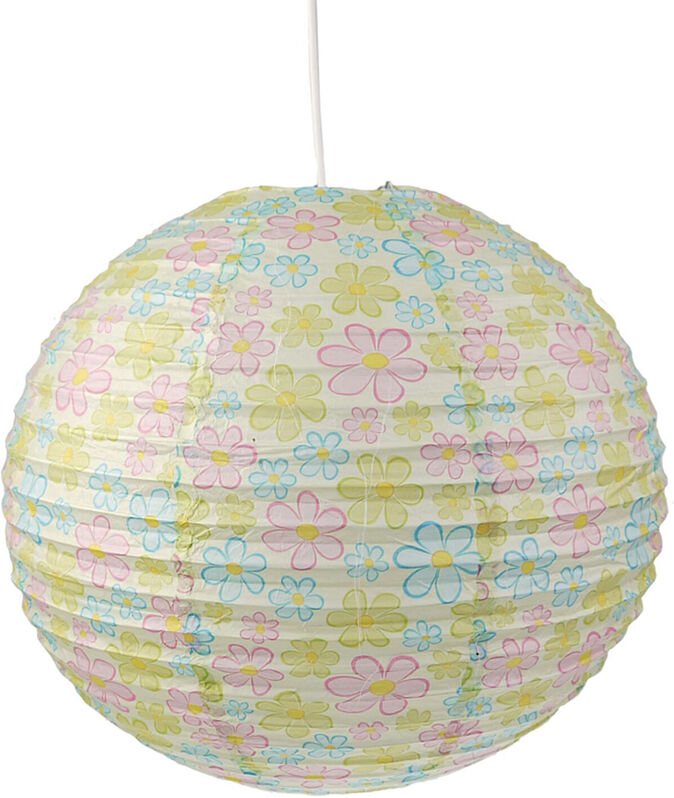 Niermann - Kinder Papierlampe blumen Motiv Lampenschirm Ø40cm Pendelleuchte mit Aufhängung