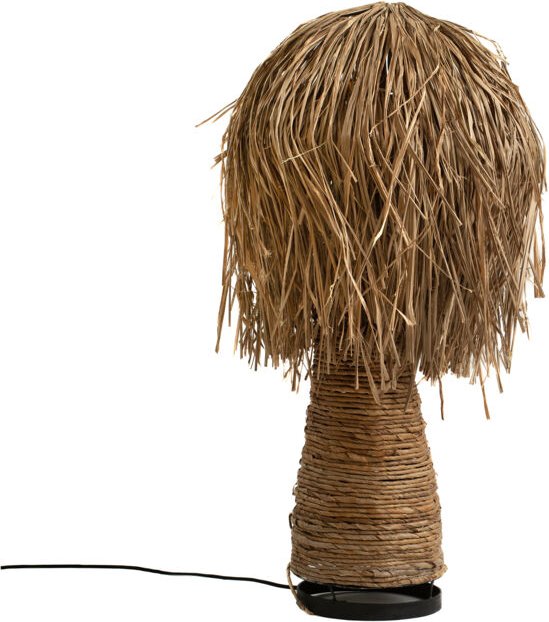 Lampe C/Schirm Naturfasern 40x40x80cm