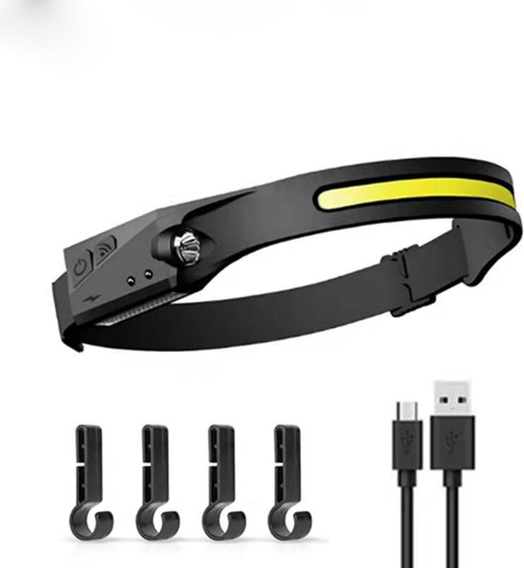 Stirnlampe, superhelle 350 Lumen Stirnlampensensor 6 Modi wiederaufladbare LED-Stirnlampe, 230° Beleuchtungsstirnlampe