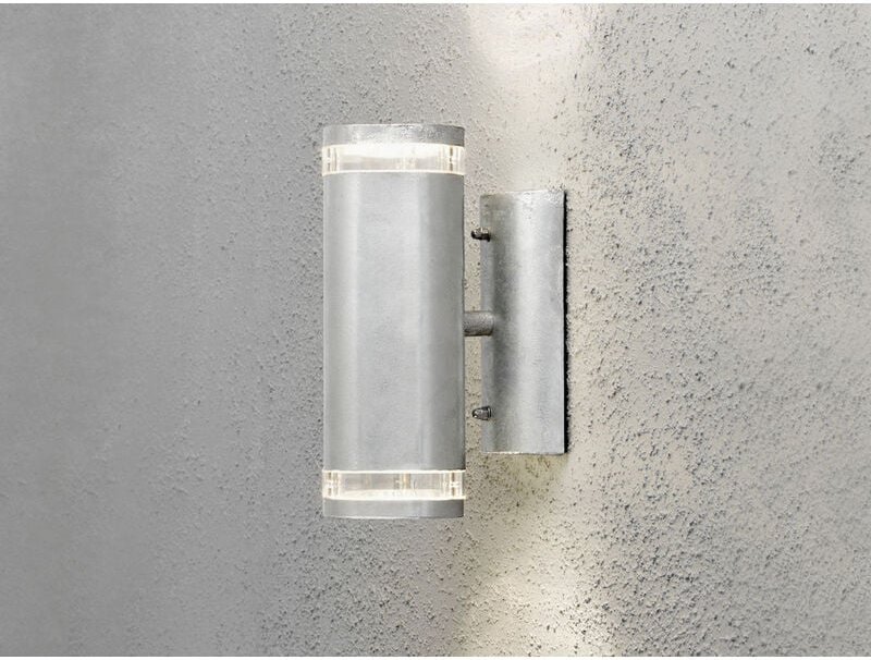 Konstsmide - led Design Außenwandleuchte Up-Down Höhe 24cm aus Stahl, Silber