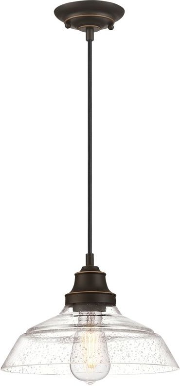 Pendelleuchte Iron Hill Bronze / Antikglas