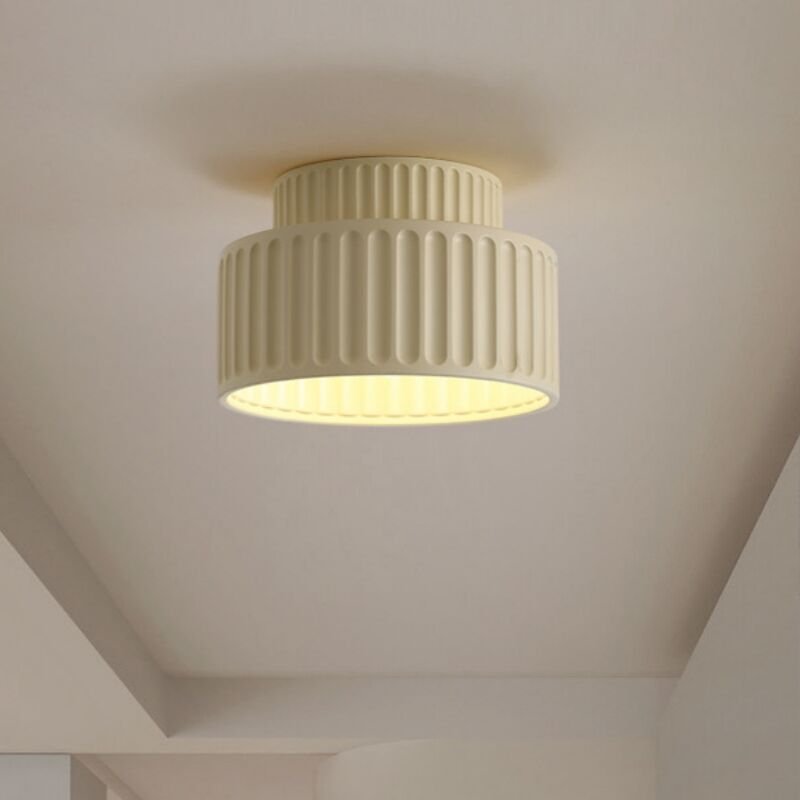 Modern Deckenleuchte Rund Deckenlampe Lampenschirm Cremefarben E27 Ø23CM für Esszimmer Wohnzimmer Schlafzimmer Flur - 1P...