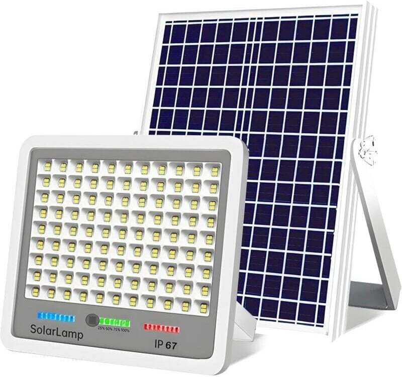 300 w Solarstrahler für den Außenbereich mit hoher Helligkeit, Fernbedienung, IP65 wasserdicht, automatisches Ein-/Aussc...