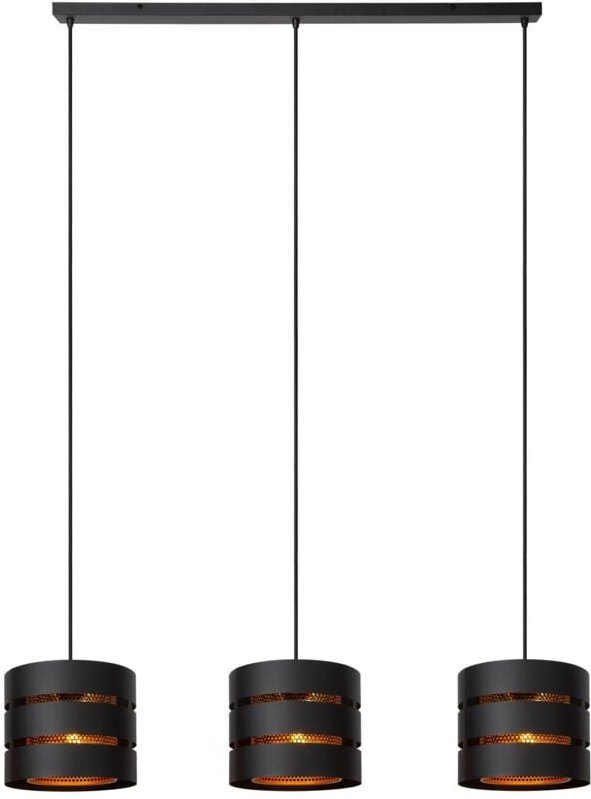 Rosas - Pendelleuchten - 3xE27 - Schwarz - Lucide