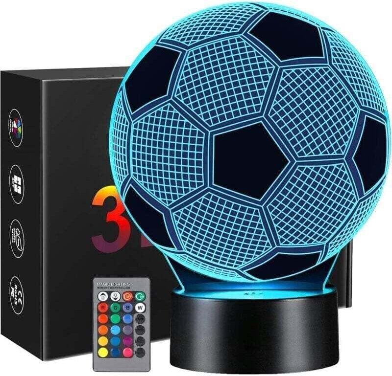 Fußball-Nachtlicht – das perfekte Geschenk für Jungen, Mädchen und Kinder 3D-Fußball-Nachtlicht für Kinder, optische Täu...