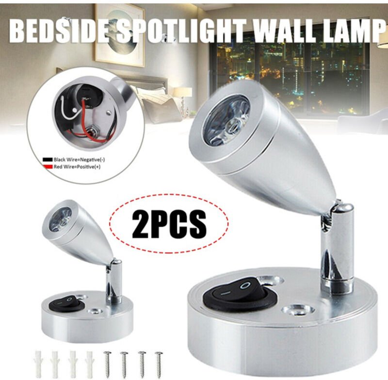 2er-Pack 12V LED-Leselichtschalter für Wohnmobil, Wohnwagen, Boot, Wohnmobilmotor