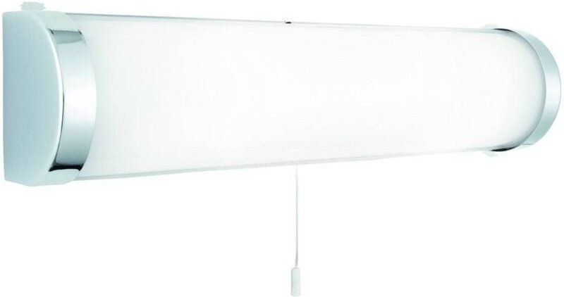 Poplar - Badezimmer über Spiegel 2 Helles Chrom mit weißem Glasdiffusor IP44, E14 - Searchlight