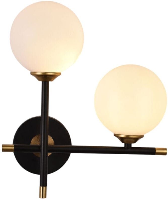 Trade Shop - APPLIQUE A PARETE 2 SFERE ILLUMINAZIONE DECORATIVA CONTEMPORANEO CON 2 ATTACCHI G9 AQ59 -