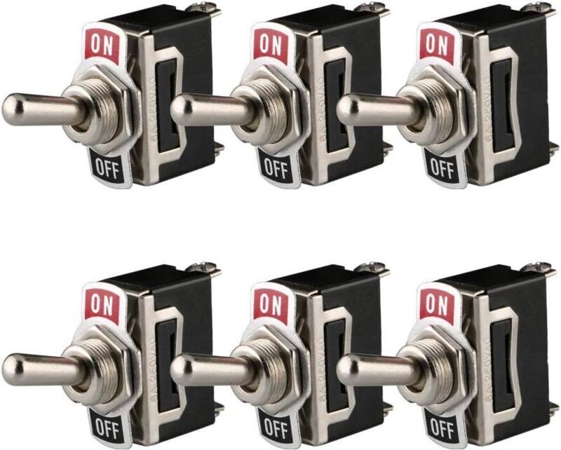 Wippschalter 12V-24V-48V-110V/10A, 220V-230V/6A, SPST-Metallhebelschalter, Ein/Aus 2 Positionen 2-polig, für Auto-Armatu...