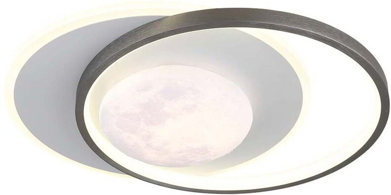 Thumbnail - Deckenlampe Deckenleuchte Schlafzimmerlampe rund Mond Design grau weiß D 36,9 cm