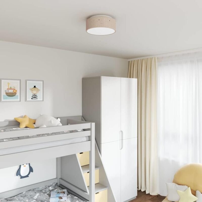 Deckenlampe Taupe 30 x 13.5 cm Stoff Vidaxl