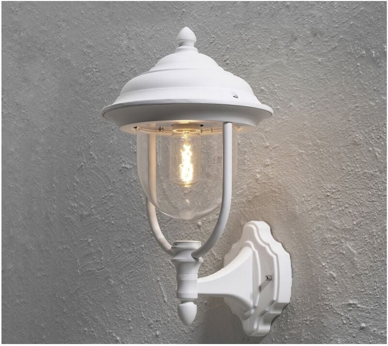 Konstsmide - led Außenwandleuchte, Landhaus Laterne stehend Höhe 43cm, Weiß