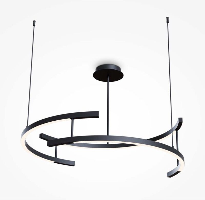 Thumbnail - Pendelleuchte Pendellampe Hängeleuchte schwarz Wohnzimmerlampe Alu led l 78,5 cm