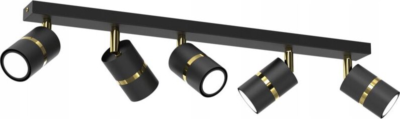 JOKEYS Streifen-Deckenleuchte, verstellbar, 5x GU10, Schwarzgold