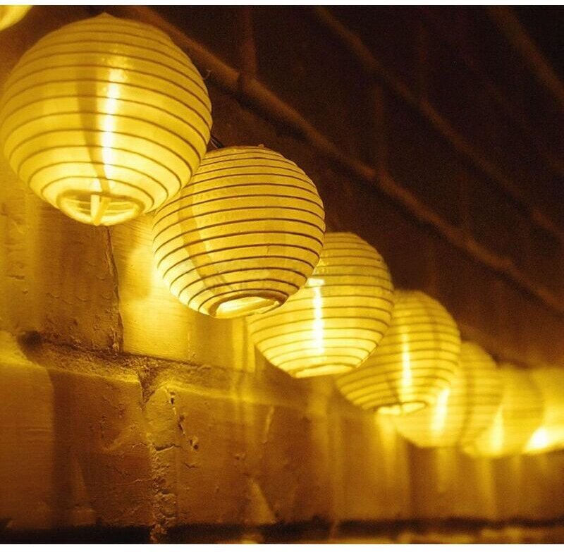 Solar-Lichterkette für draußen – 5 m – 20 LED-Laternen – 8 Modi – wasserdicht – Solarbeleuchtung für Garten, Balkon, Hof...