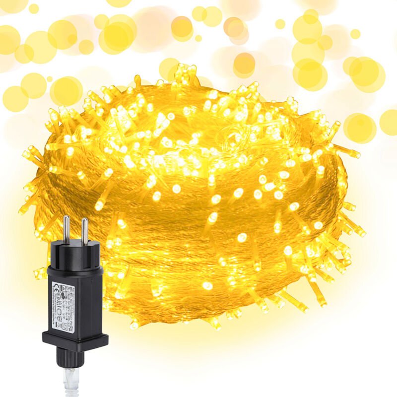 Randaco 30M 300 LED Lichterkette Warmweiß 8 Lichtmodi Lichterketten Party Garten Innen Deko Weihnachtsbeleuchtung