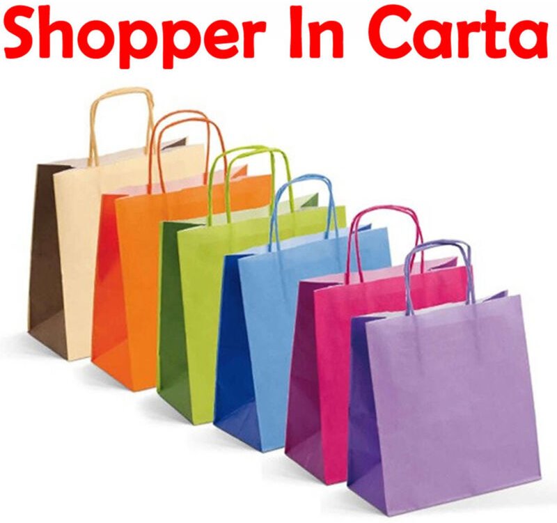 Trade Shop Traesio - Trade Shop - 2 pz borsa shopper busta regal carta models assortities 210 gr 25x10x25 cm -
