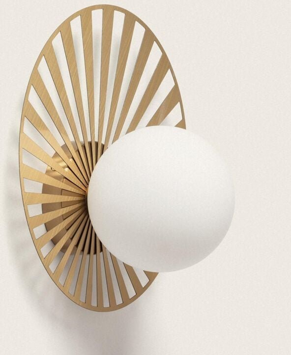 Wandleuchte Metall und Glas Becquer Gold