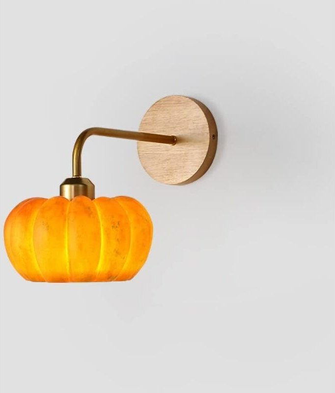 Kürbislaterne Wandlampe, Kinderzimmerlampe im Wabi-Sabi-Stil, antike und Retro-Schlafzimmerlampe, japanische Halloweenla...