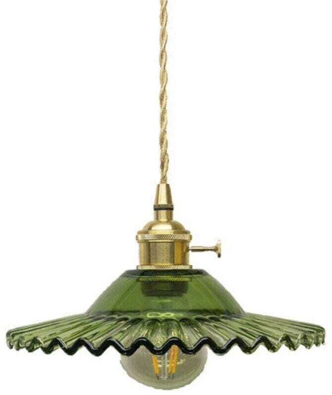 Vintage industrielle Glaspendelleuchte E27, Retro-Glasleuchte (grünes Glas ohne 's')