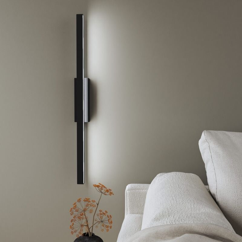 Led Spiegelleuchte 60cm Kaltweiß Spiegellampe Badezimmer Schwarz Kaltweiß-6500K, led fest integriert, Tageslichtweiß, 12...