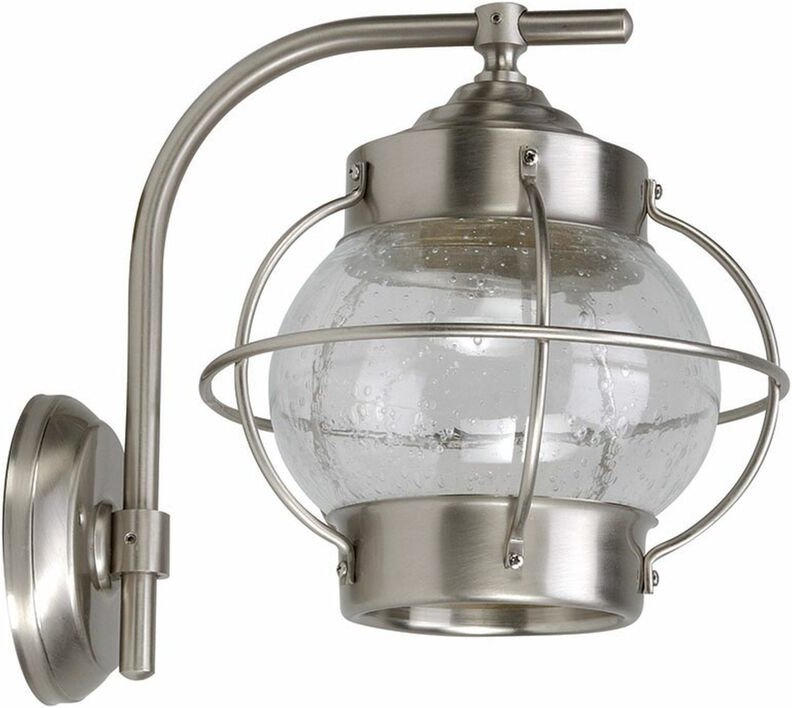 Außenwandlampe IP23 E27 Glas Echt-Messing Maritim Wandleuchte außen Haus