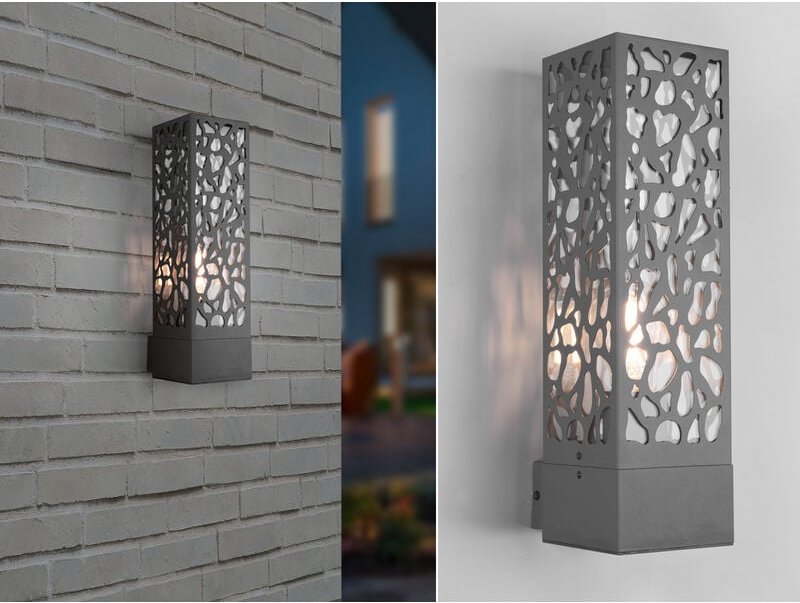 Led Außenwandleuchte eckig Edelstahl in Anthrazit, IP44