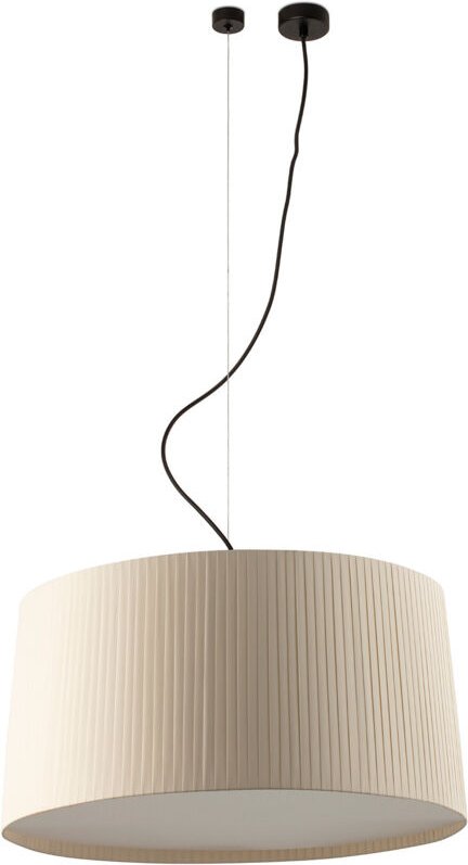Faro Samba Offset Zylindrische Pendel-Deckenleuchte Mattschwarz, Beige 3x E27