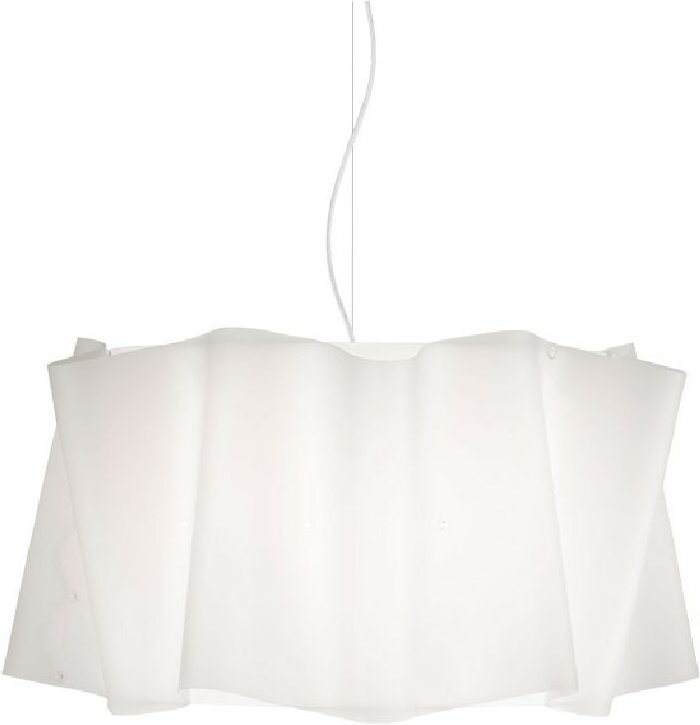 5-flammiger Pendelleuchter Weiß aus verchromtem Metall Cm. 60 x 32 Std