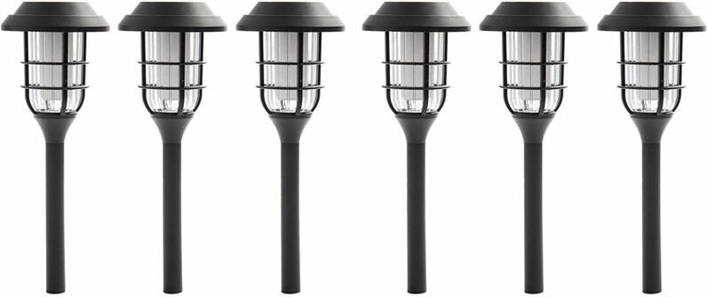 Solarlampe Garten Deko für Außen Erdspiess Solarlampen Flammeneffekt Erdspieß, Kunststoff schwarz, Akku 6-8h, led warmwe...