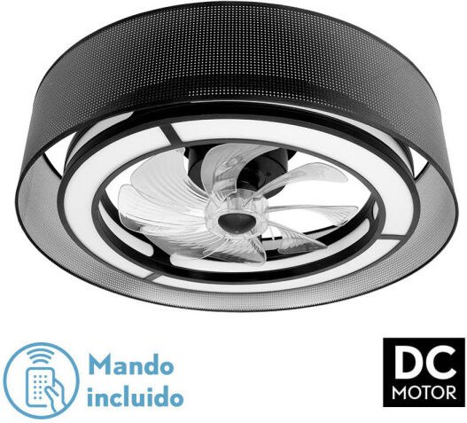 Ventilator Dc 58w Anastasia Schwarz/Silber 8 Flügel 60d 5900lm 6 Vel. 3 Farben Fernbedienung,Speicher,Timer - Fabrilamp