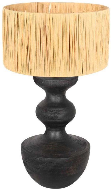 Thumbnail - Steinhauer - Anne Lighting - tischlampe - Lyons - schwarz - gras holz - ø 40cm