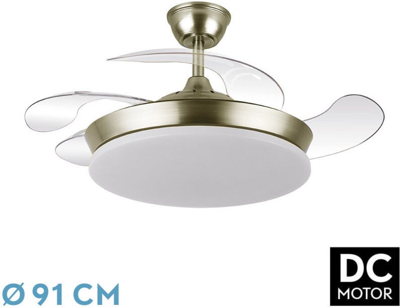 DC "Trident Mini" dimmbarer Deckenventilator mit Fernbedienung (59W 3CCT 6980lm) Lederfarbe