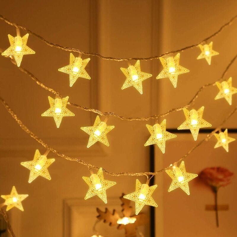 Thumbnail - Promotion, Sternenlichtgirlande, Guinguette-Girlande, 1 Beleuchtungsmodi, dekorativ für Schlafzimmer, Terrasse, Party, G...